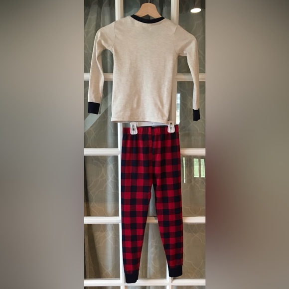 FREE! Dearfoams size 8 boys red buffalo check plaid Little Bear pajama set - Picture 2 of 5